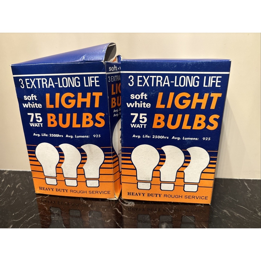 Vintage heavy duty rough service bulbs 75W soft white 925 lumen extra long life